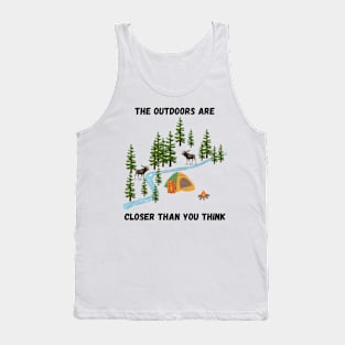 The outdoors are closer than you think, moose at the river Tank Top